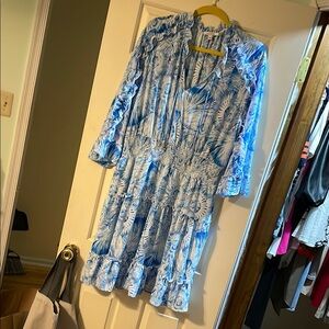 Blue Floral Women's Dress